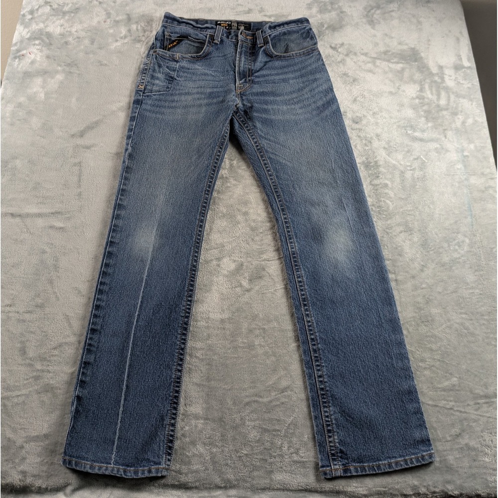 Ariat Jeans Men 32x34 Blue Rebar M4 Relaxed Bootcut Stretch Medium Wash Cowboy